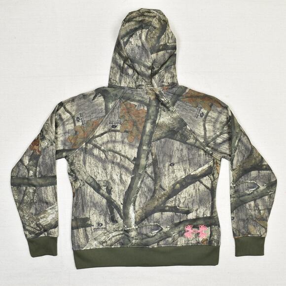 Under Armour Women's Full Zip Jacket Polyester Green Size M Loose Coldgear Camo - Picture 3 of 8